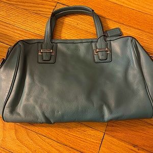 Blue Leather Coach Handbag